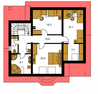 Plano de planta de la segunda planta - COMFORT 134